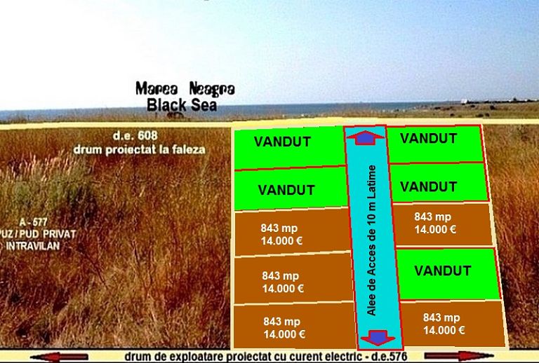 Teren Corbu, loturi 843 mp, A 577 PUZ Privat Intravilan