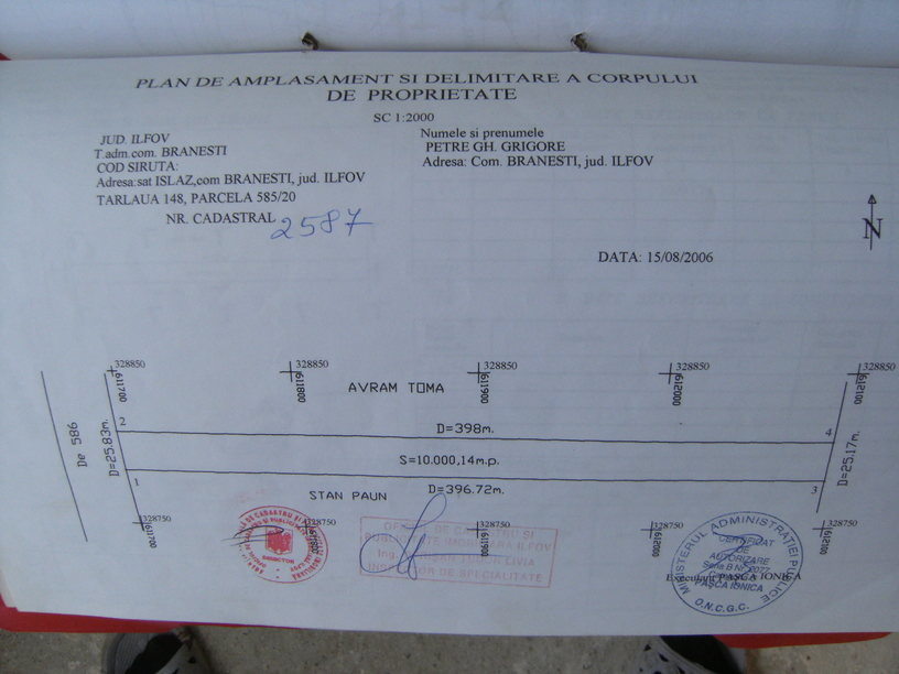 Schimb 10.000mp Teren Extravilan Ilfov sat Islaz in Branesti