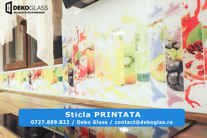Sticla printata bucatarie si baie. Livrare rapida