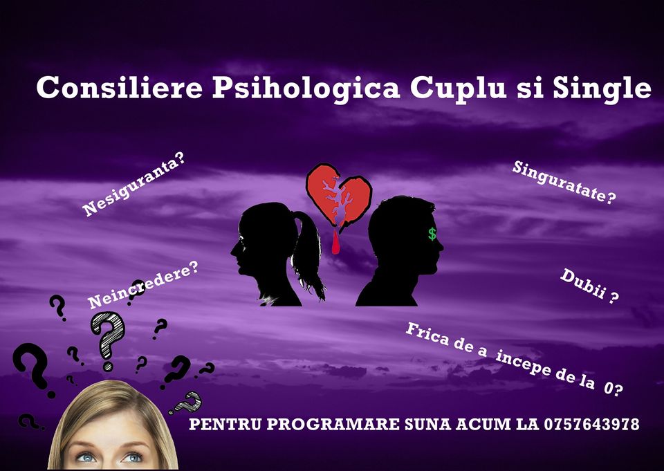 Consiliere pshihologica pentru persoane singure sau in relatie