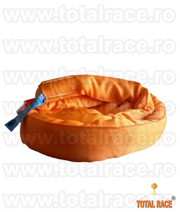 Chingi de ridicare rotunde, chingi de ridicare cu urechi,chingi asigurare marfuri, protectii chingi, protectii muchii taietoare Total Race