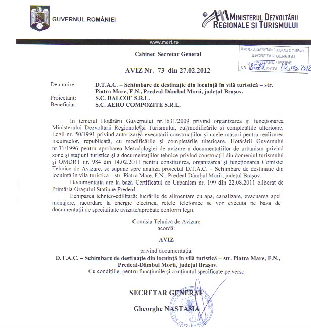 Obtinem avize pentru construcțiile din turism