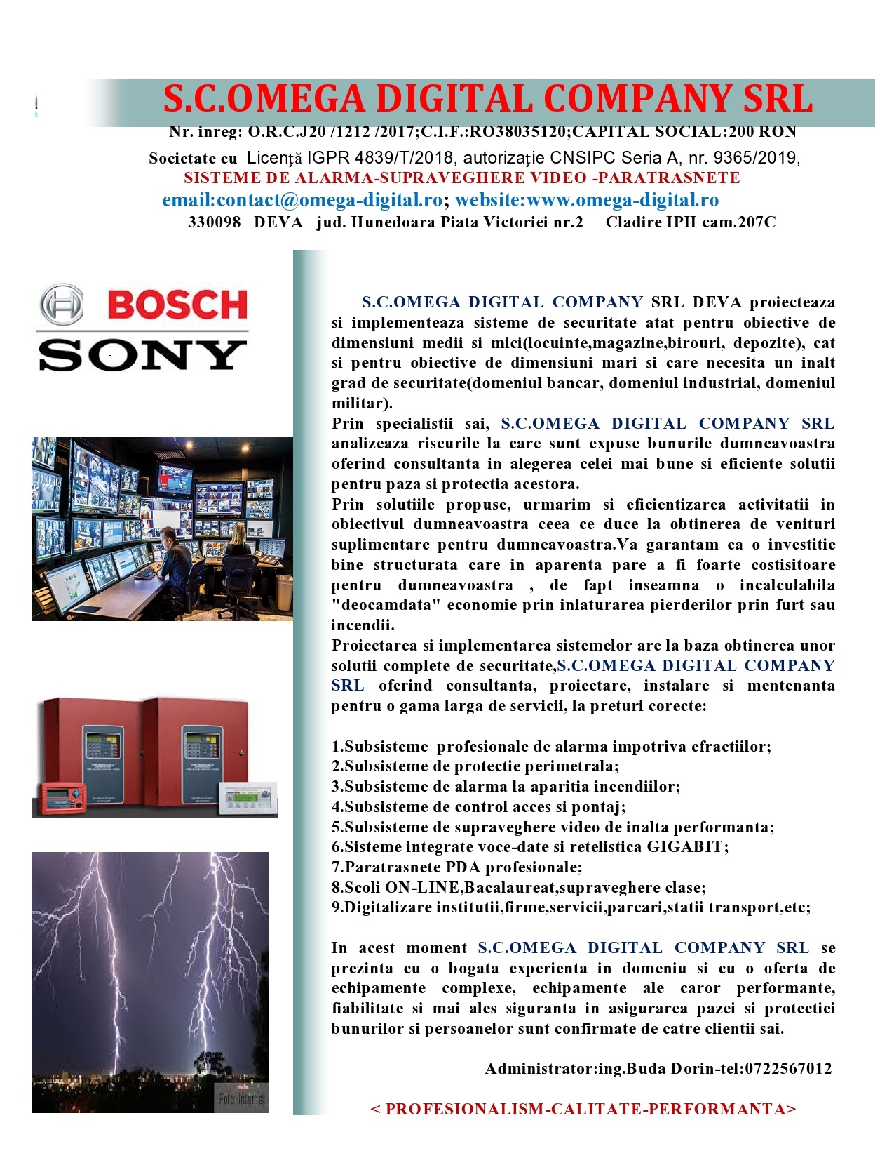 Sisteme profesionale de securitate si digitalizare institutii si localitati