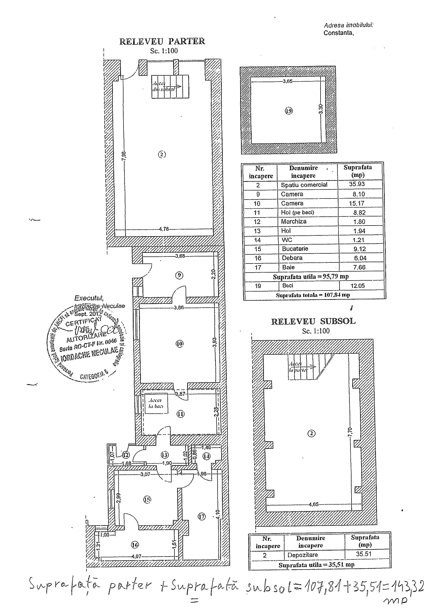 _0785 063 569 – Ultracentral in Constanta vand parter cu spatiu comercial stradal si apartament nefinisat, detalii 2003mcb@gmail.com
