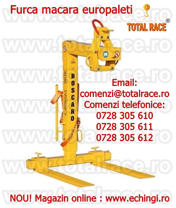 Furca ridicat paleti, carlige rotative