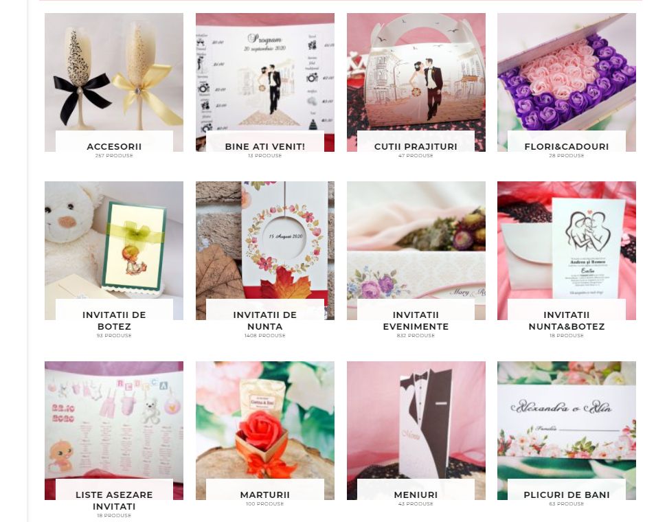 Invitatii nunta, Sticle, Pungi, Accesorii