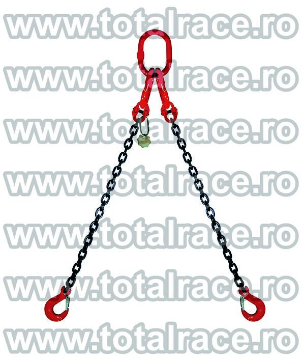 Echipament de ridicare din lant cu 2 brate cu carlige