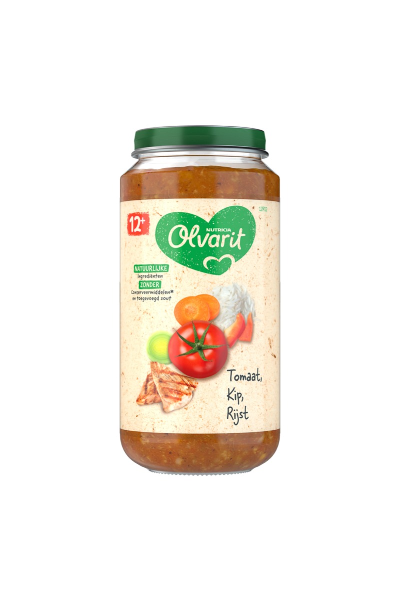 Olvarit mancare copii Pui, orez si rosii 12+ luni Total Blue 0728.305.612