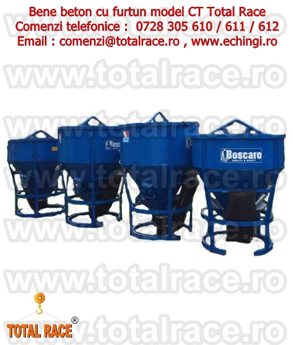 Bene pentru turnat beton cu furtun de cauciuc