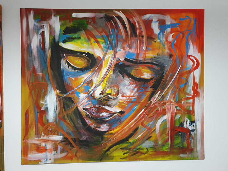 Pictura pe panza in culori acrilice