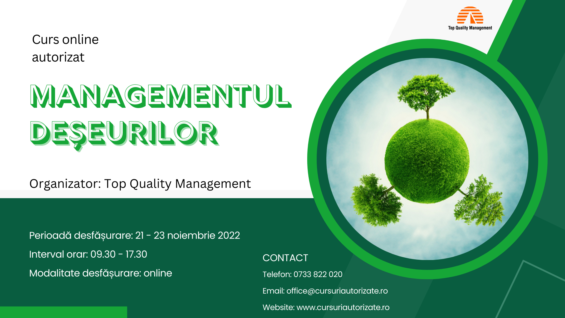 Curs online autorizat Managementul deseurilor