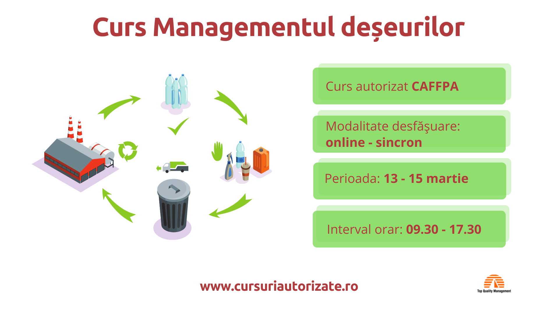 Curs online autorizat Managementul deșeurilor