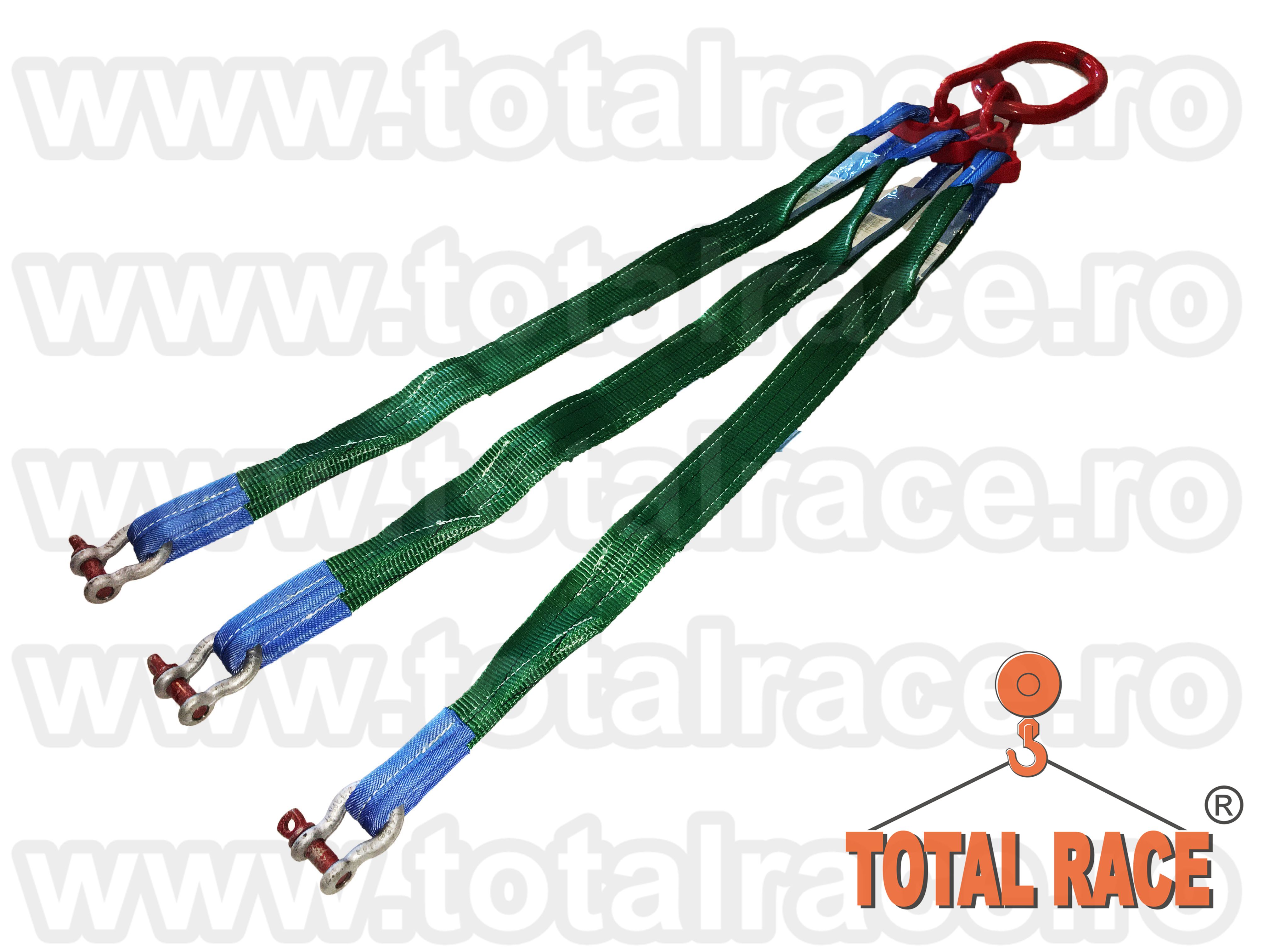 Echipament ridicare din chingi 3 brate cu carlige rotative