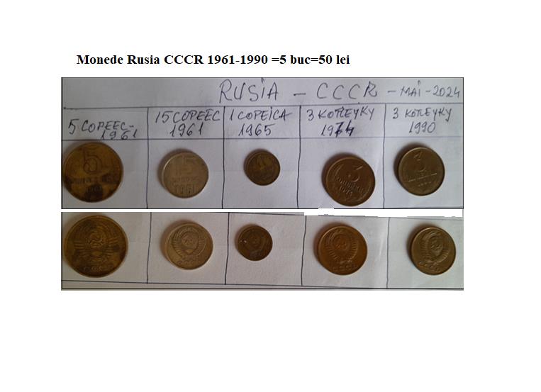 Vând 10 monede Polonia 1973- 1978 si Rusia  1961-1990