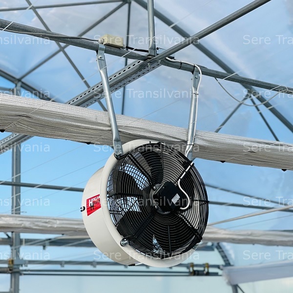 Ventilator monofazic pentru destratificarea aerului din solar sau sera