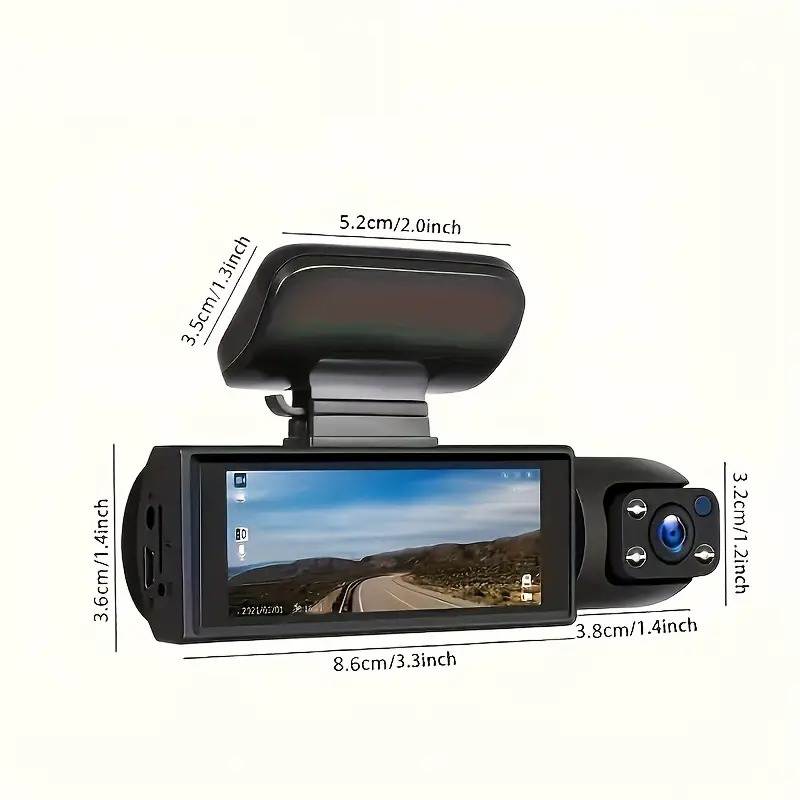 Dash Camera Front And Inside, 8.03cm Dash Cam 1080P, G Sensor HD Night Vision Loop