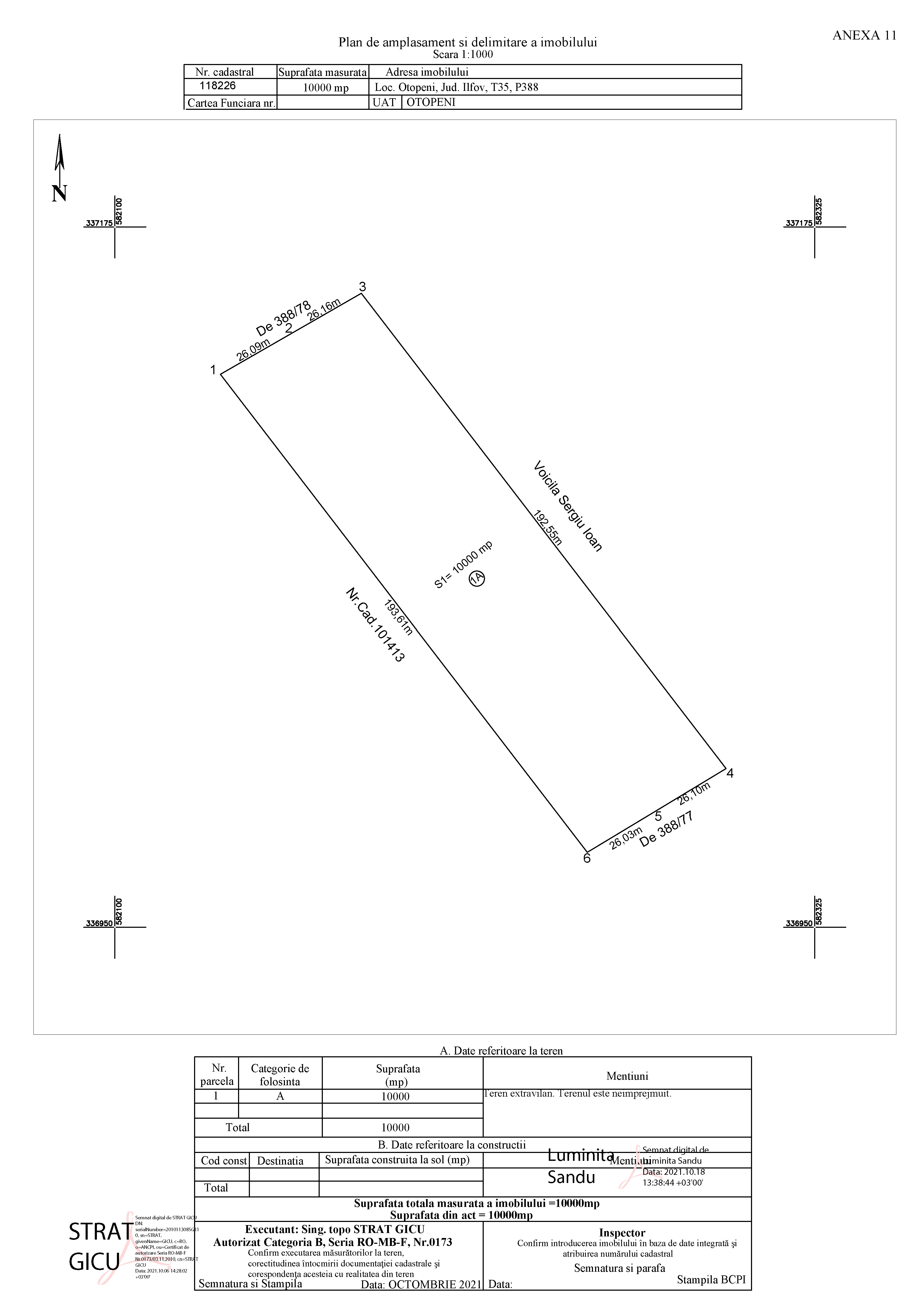 Proprietar vand teren construibil in Ilfov, Otopeni, langa Centura Bucuresti
