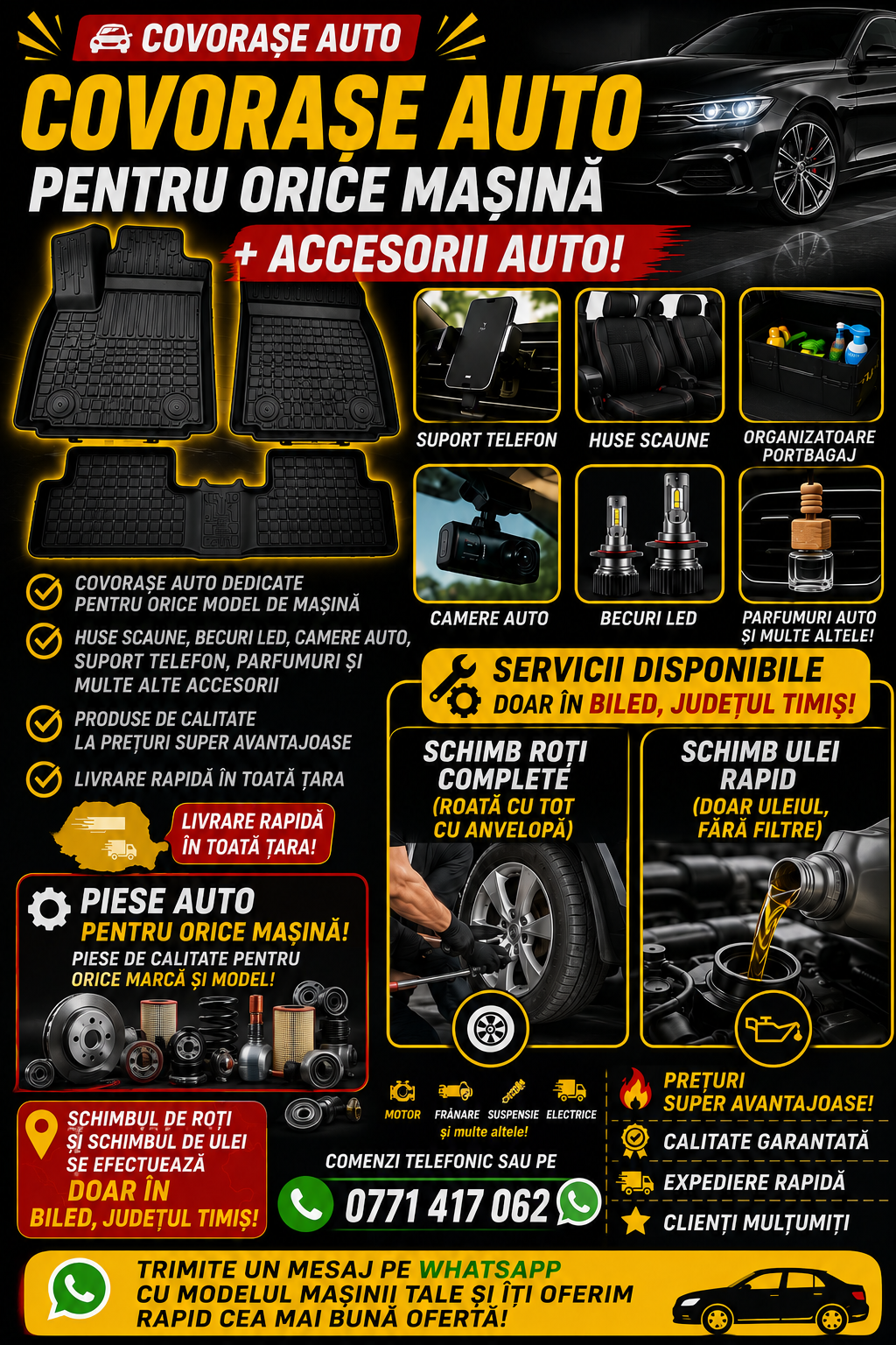 COVORAȘE, PIESE & ACCESORII AUTO