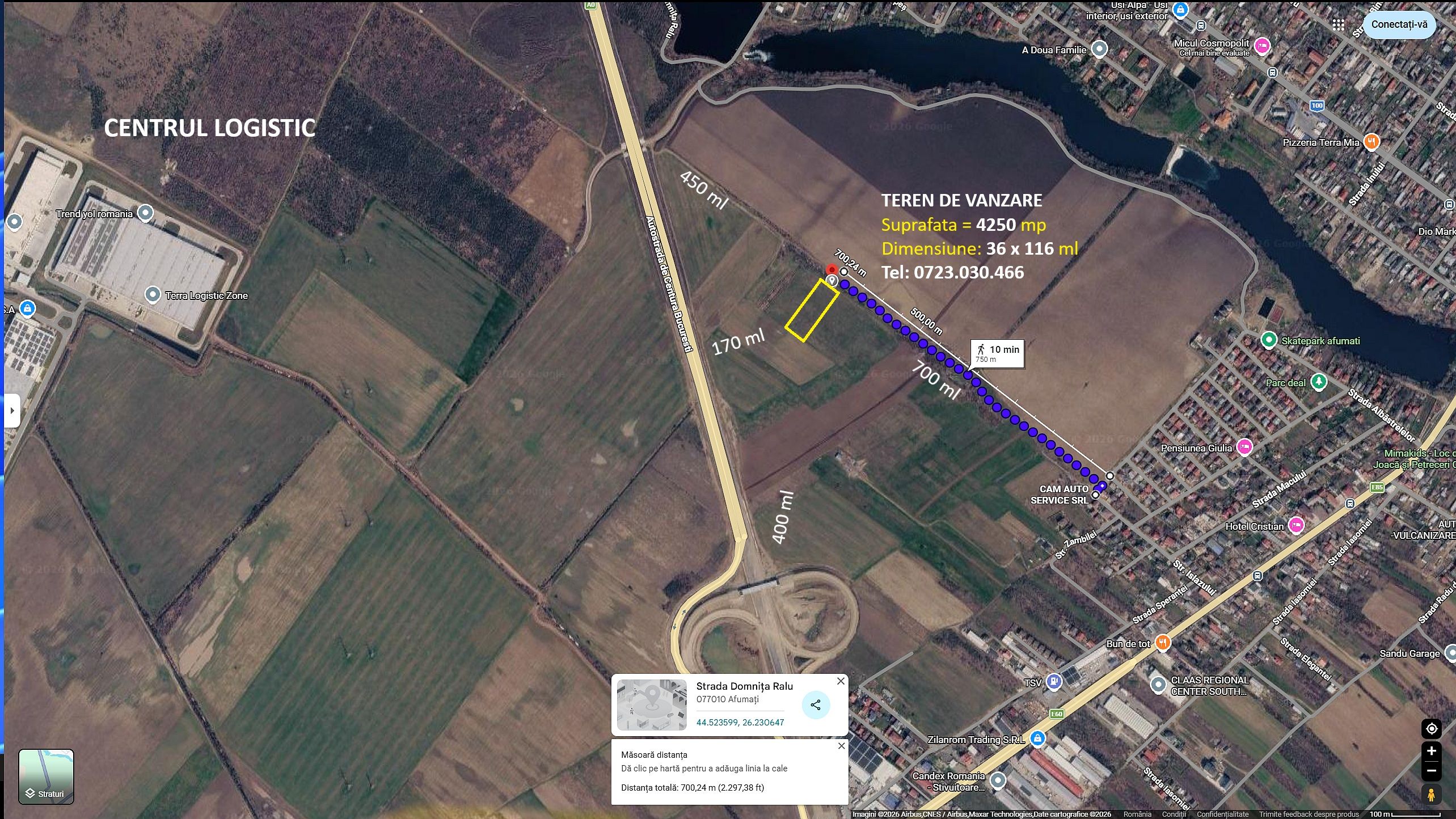Oportunitate investiție – Teren 4.250 mp Afumati, Autostrada A0 | Proprietar